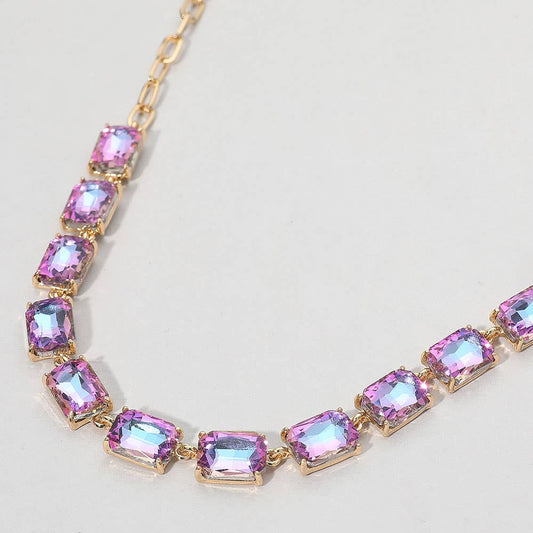 Gem Candy Necklace: AB,Lavender