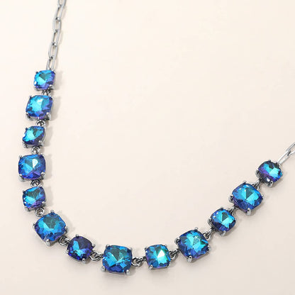 Gem Candy Necklace: Antique Silver Blue