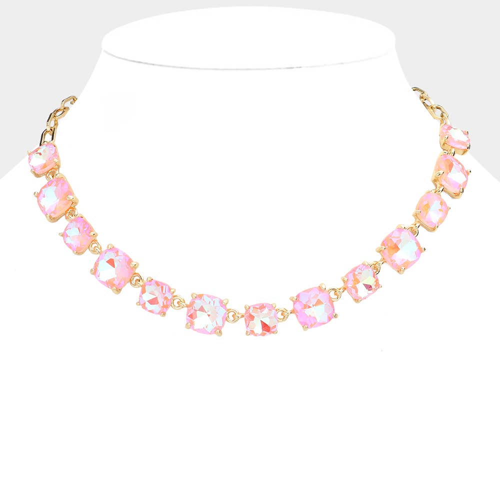 Gem Candy Necklace: AB,Pink
