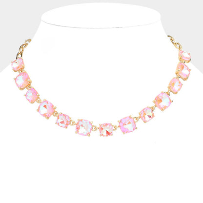 Gem Candy Necklace: AB,Pink