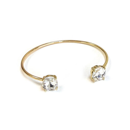 Cuff Wire Bangle for Women and Girls w/ Glass Stone Accent : RAINBOW