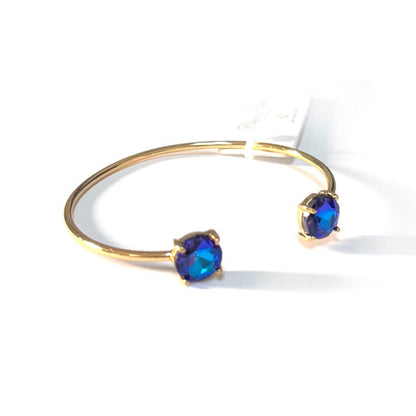 Cuff Wire Bangle for Women and Girls w/ Glass Stone Accent : RAINBOW