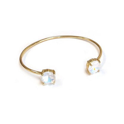 Cuff Wire Bangle for Women and Girls w/ Glass Stone Accent : RAINBOW