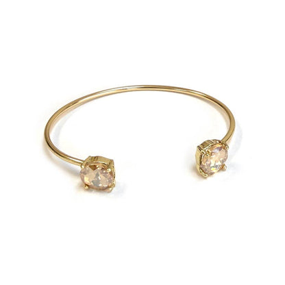Cuff Wire Bangle for Women and Girls w/ Glass Stone Accent : RAINBOW