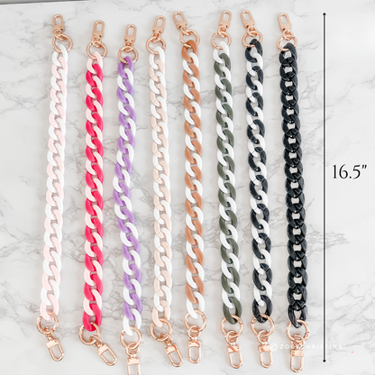 Chunky Acrylic Bag Chains – 8 Colors, 16.5" Length: Bronze