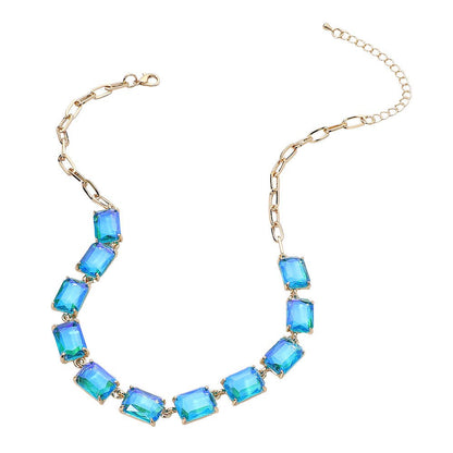 Gem Candy Necklace: AB,Blue