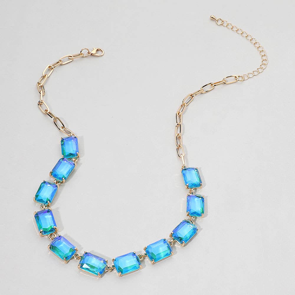 Gem Candy Necklace: AB,Blue