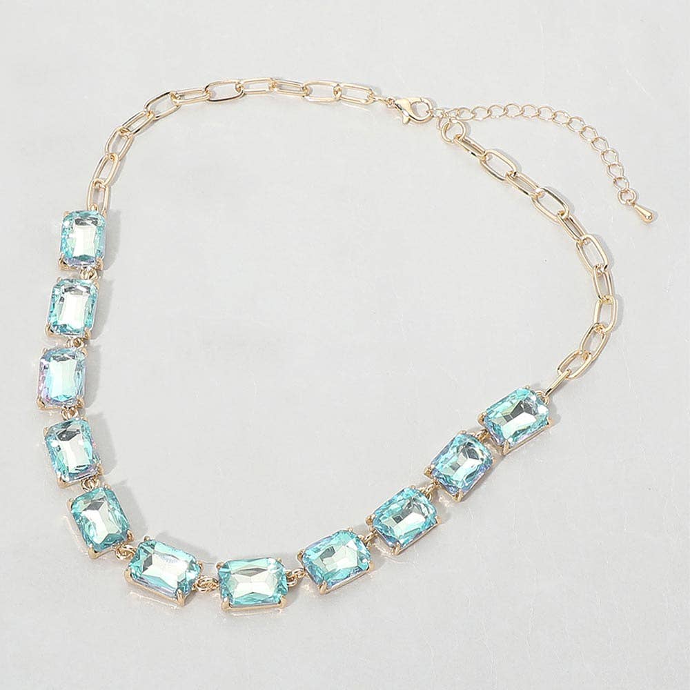 Gem Candy Necklace: AB,Aqua