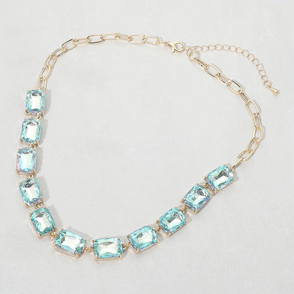 Gem Candy Necklace: AB,Aqua