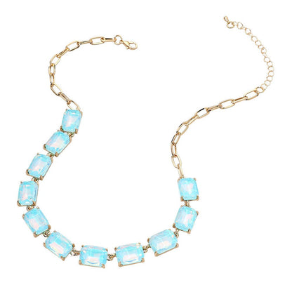 Gem Candy Necklace: Blue,Opal