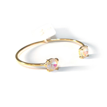 Cuff Wire Bangle for Women and Girls w/ Glass Stone Accent : RAINBOW